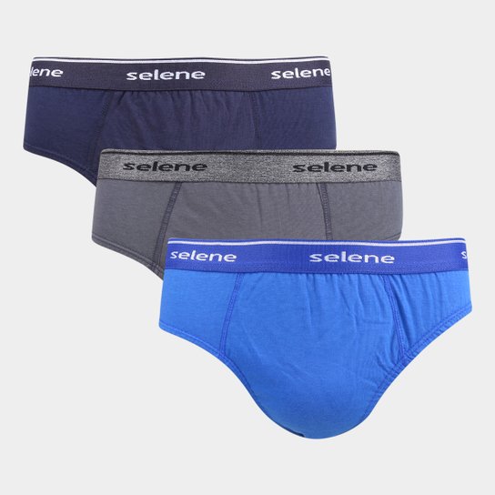 Kit Cuecas Slip Selene Elástico 30 MM 3 Peças - Azul+Preto é ruim? Kit Cuecas Slip Selene Elástico 30 MM 3 Peças - Azul+Preto é boa?