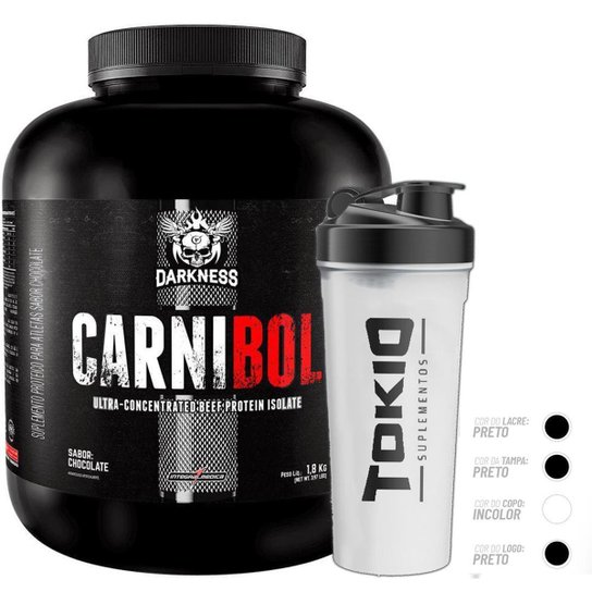 Kit Dark Carnibol 1,8Kg Chocolate + Coqueteleira Tokio - Incolor Menor preço em Kit Dark Carnibol 1,8Kg Chocolate + Coqueteleira Tokio - Incolor