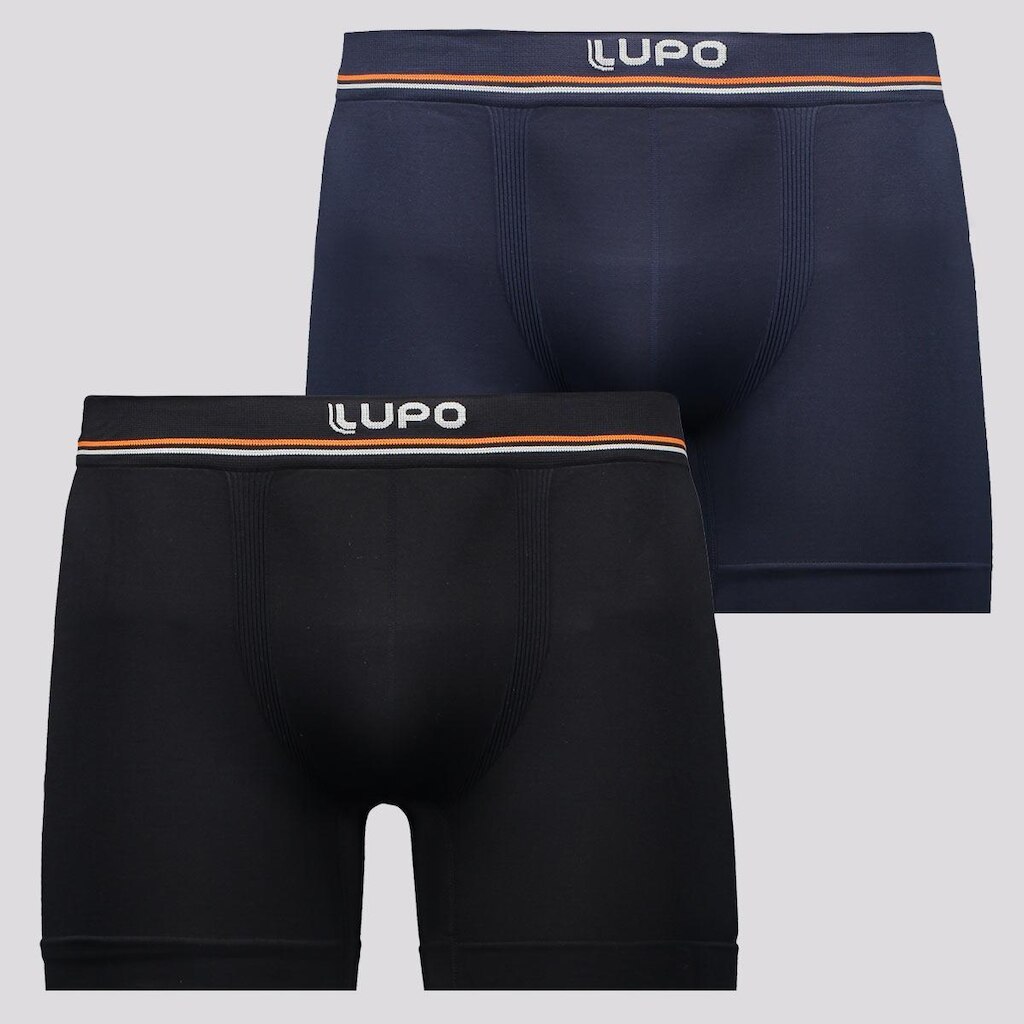 Kit de 2 Cuecas Boxer Lupo Blue Nights e Preta