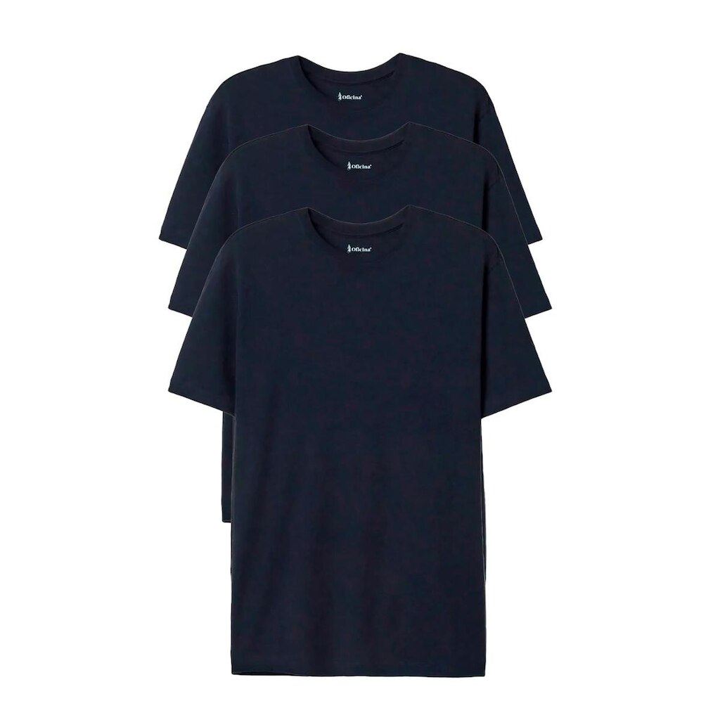 Kit de 3 Camisetas Masculina Oficina Reserva Lisa Algodão Pima Premium 79110