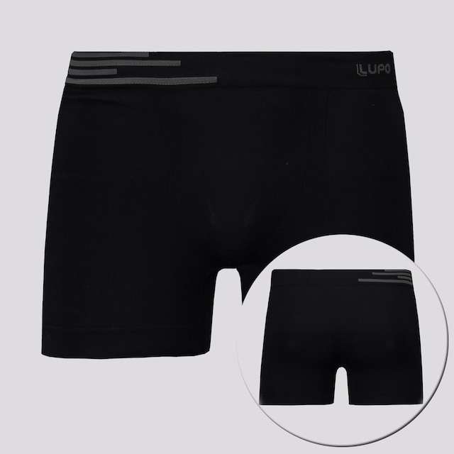 Kit de 3 Cuecas Boxer Lupo Fiber Preta