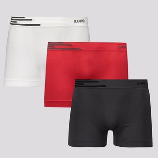 Kit de 3 Cuecas Boxer Lupo Fiber