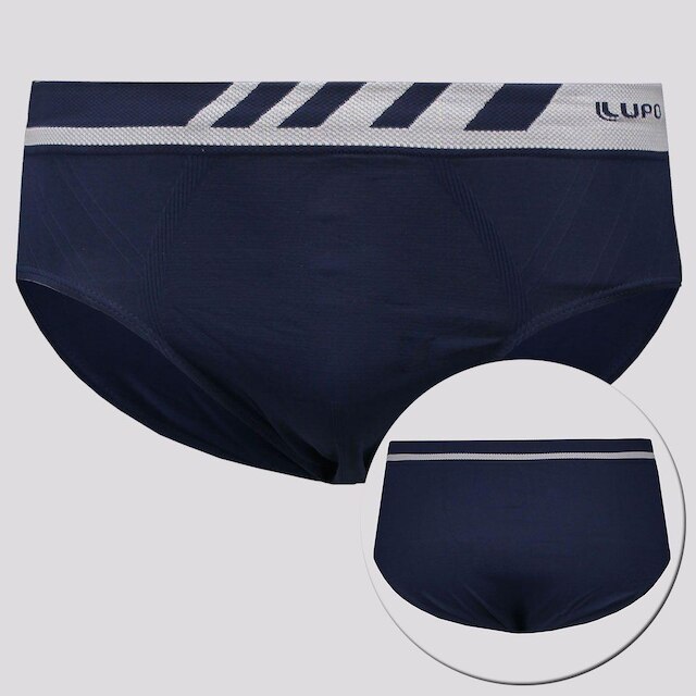 Kit de 3 Cuecas Slip Lupo Microfibra Sem Costura Masculina