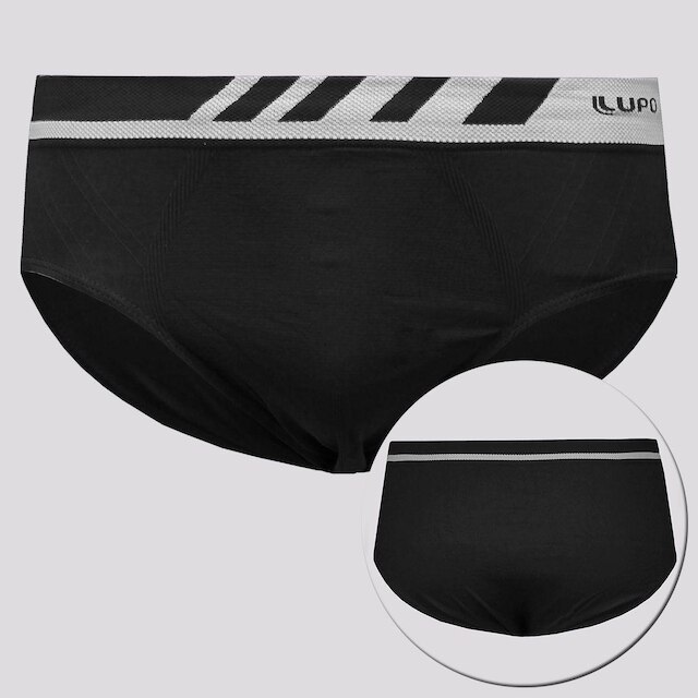 Kit de 3 Cuecas Slip Lupo Microfibra Sem Costura Masculina