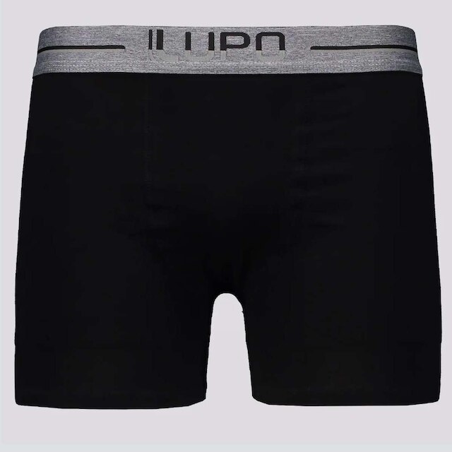 Kit de 4 Cuecas Boxer Lupo Anatomic Shape Preta e Cinza Mescla
