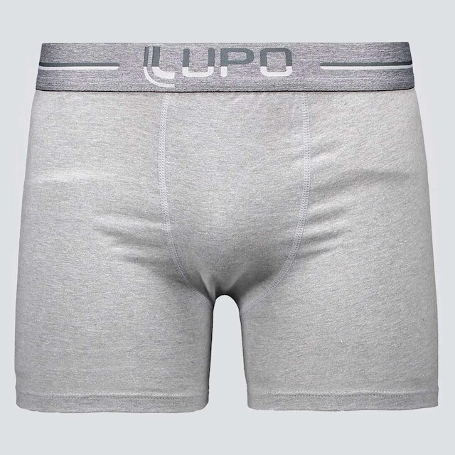Kit de 4 Cuecas Boxer Lupo Anatomic Shape Preta e Cinza Mescla