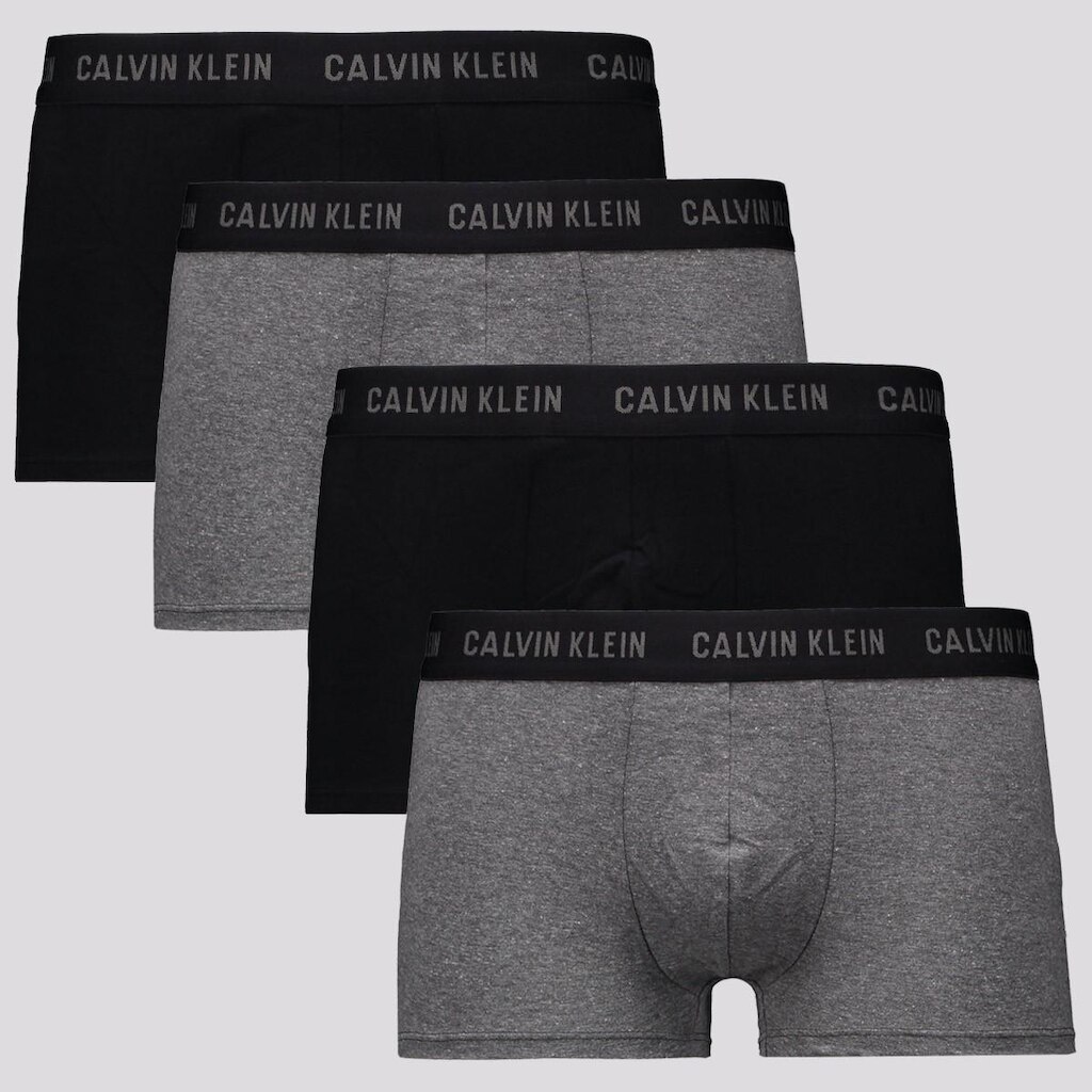 Kit de 4 Cuecas Calvin Klein Cotton Chumbo e Preta