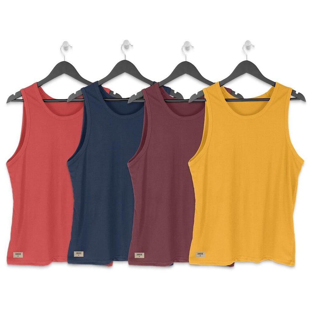 Kit de 4 Regatas Masculinas Design Moderno DNV