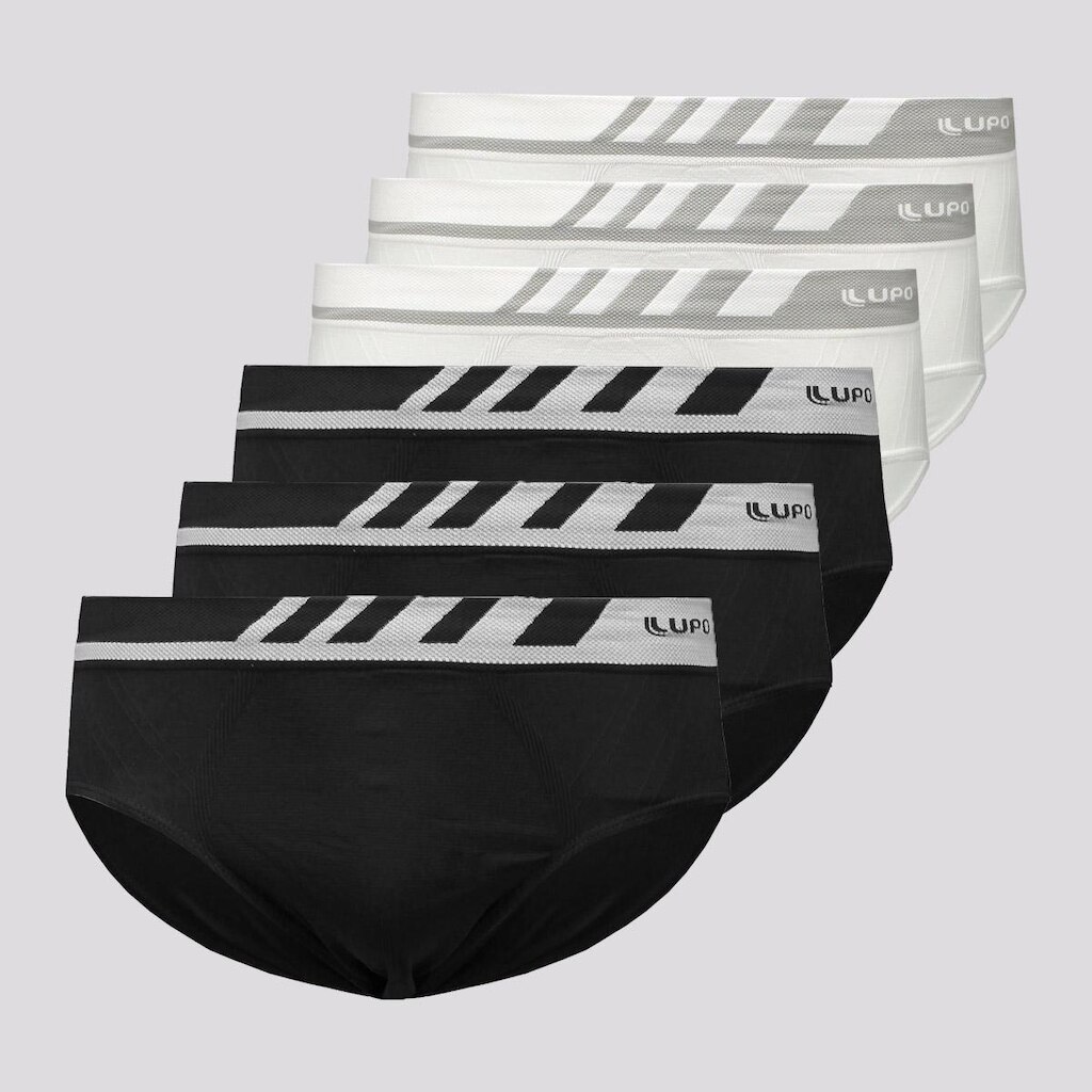Kit de 6 Cuecas Slip Lupo Microfiber Sem Costura