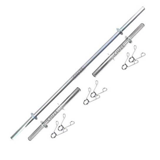 Kit de Barras Ocas para Halteres e Supino 40cm e 120cm com Presilhas - Cinza Menor preço em Kit de Barras Ocas para Halteres e Supino 40cm e 120cm com Presilhas - Cinza