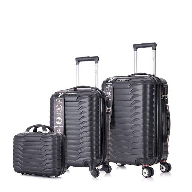 Kit de Bordo Luxo Mala de Viagem Rígida de Fibra ABS - LANÇAMENTO!!!!! - Preto Menor preço em Kit de Bordo Luxo Mala de Viagem Rígida de Fibra ABS - LANÇAMENTO!!!!! - Preto