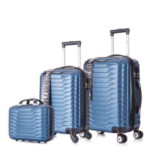 Kit de Bordo Luxo Mala de Viagem Rígida de Fibra ABS - LANÇAMENTO!!!!! - Azul Petróleo Menor preço em Kit de Bordo Luxo Mala de Viagem Rígida de Fibra ABS - LANÇAMENTO!!!!! - Azul Petróleo