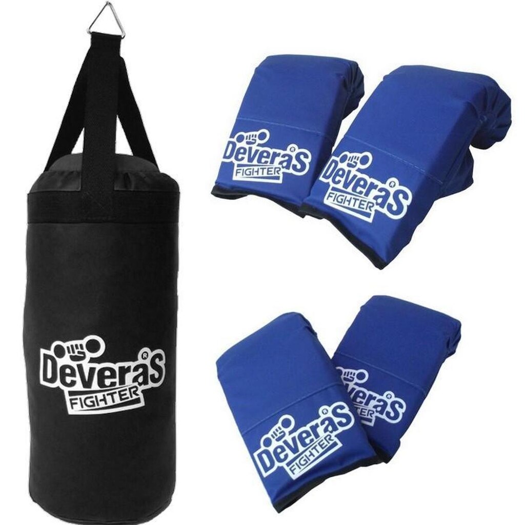 Kit de boxe infantil com saco de pancadas infantil + 2 pares de luva bate saco infantil - luva boxe