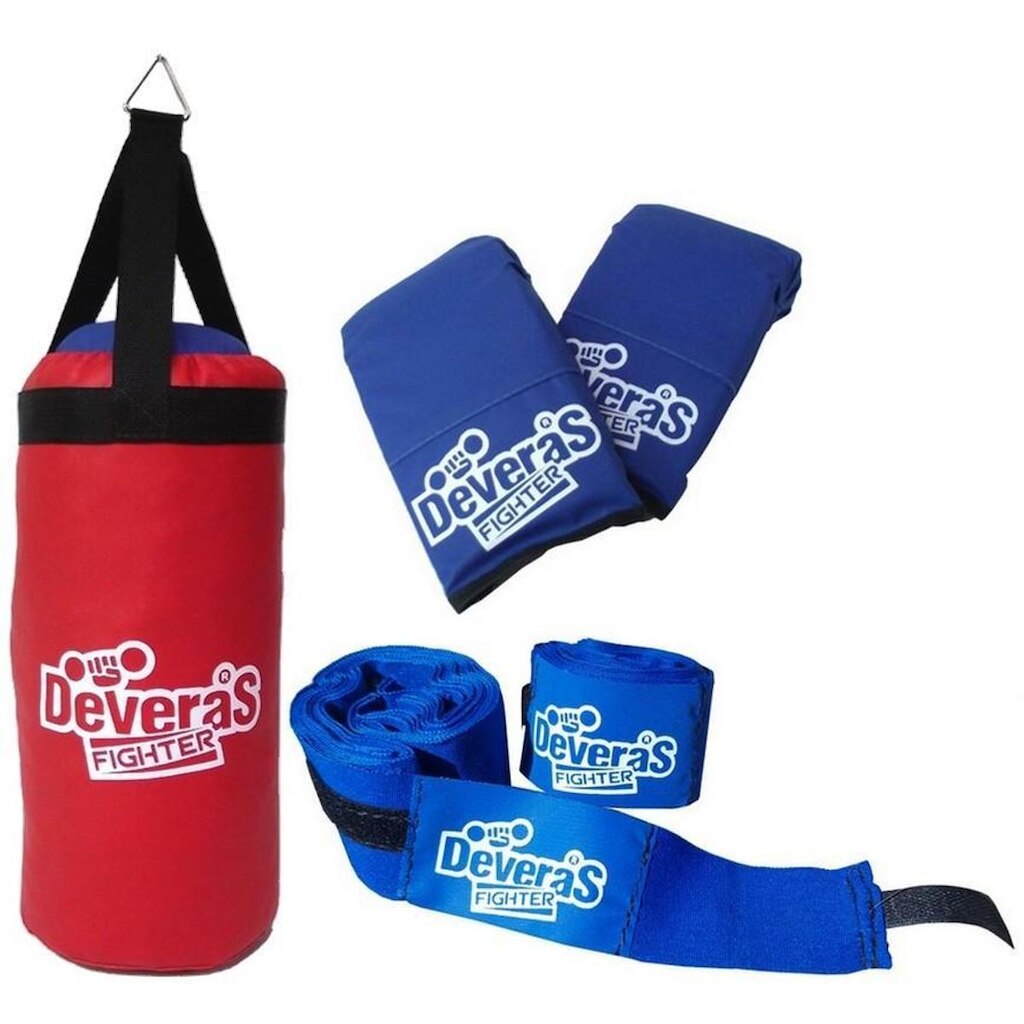 Kit de boxe infantil com saco de pancadas infantil + bandagem para boxe e muay thai - kit infantil