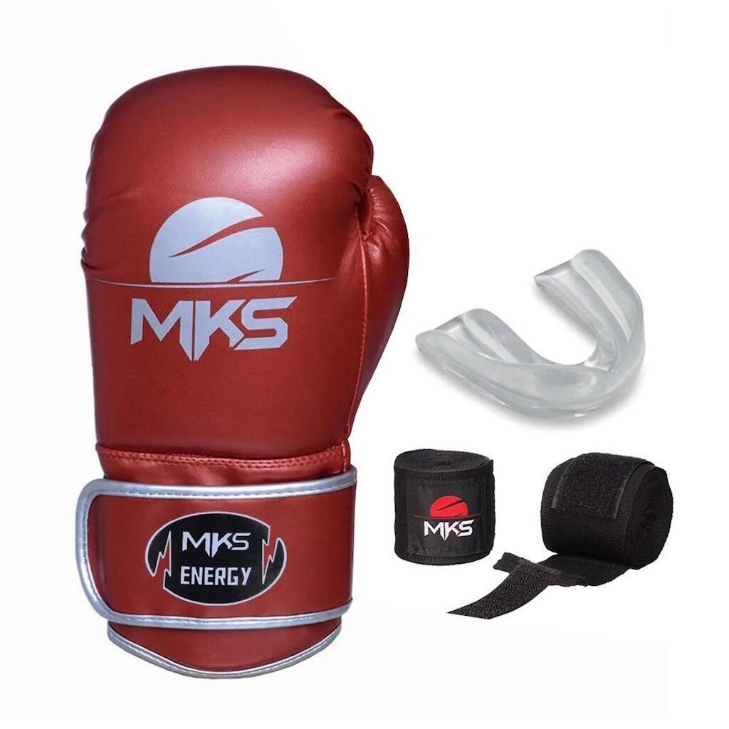 Kit de Boxe Luva + Bucal + Bandagem MKS Energy II