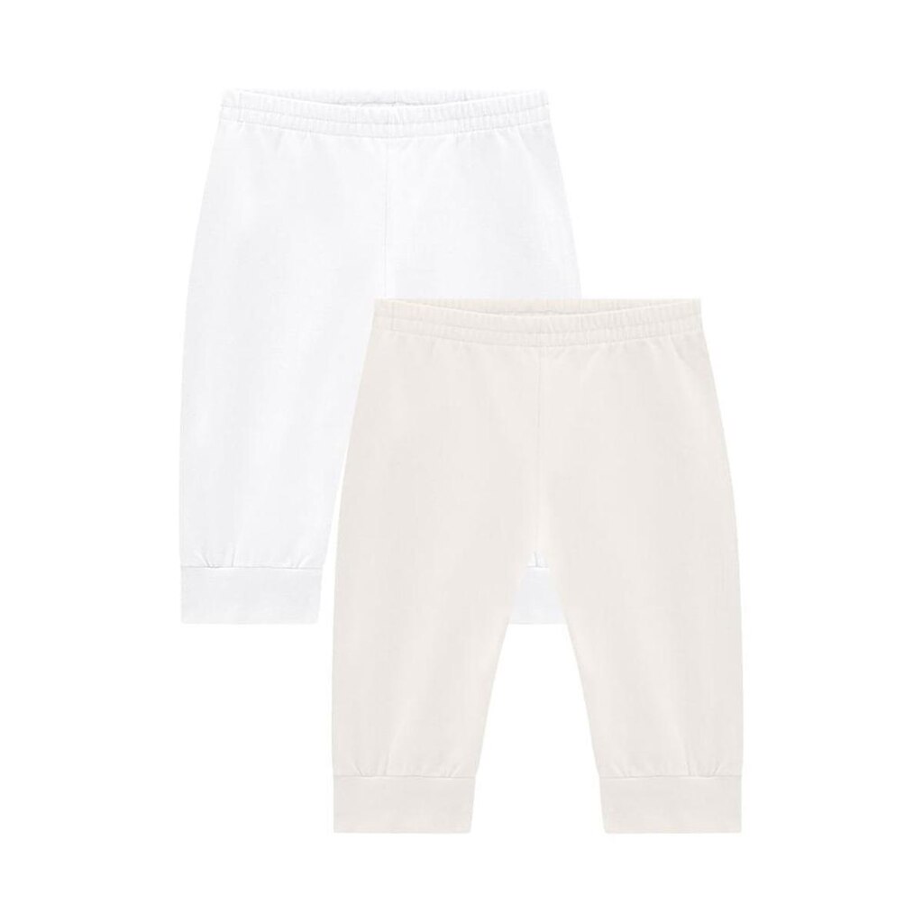 Kit de calças jogger de cotton Brandili Baby Branco