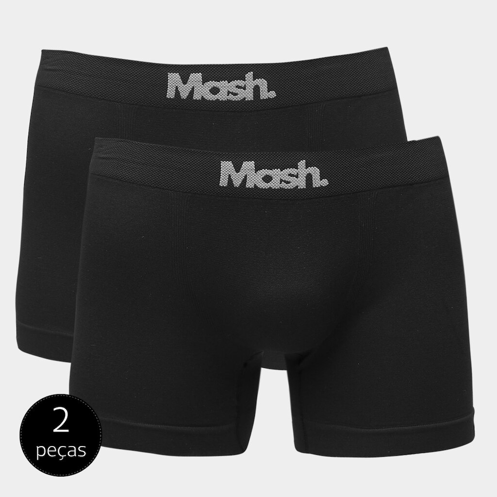 Kit de Cuecas Boxer Mash Sem Costura 2 Peças