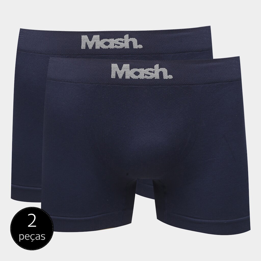 Kit de Cuecas Boxer Mash Sem Costura 2 Peças