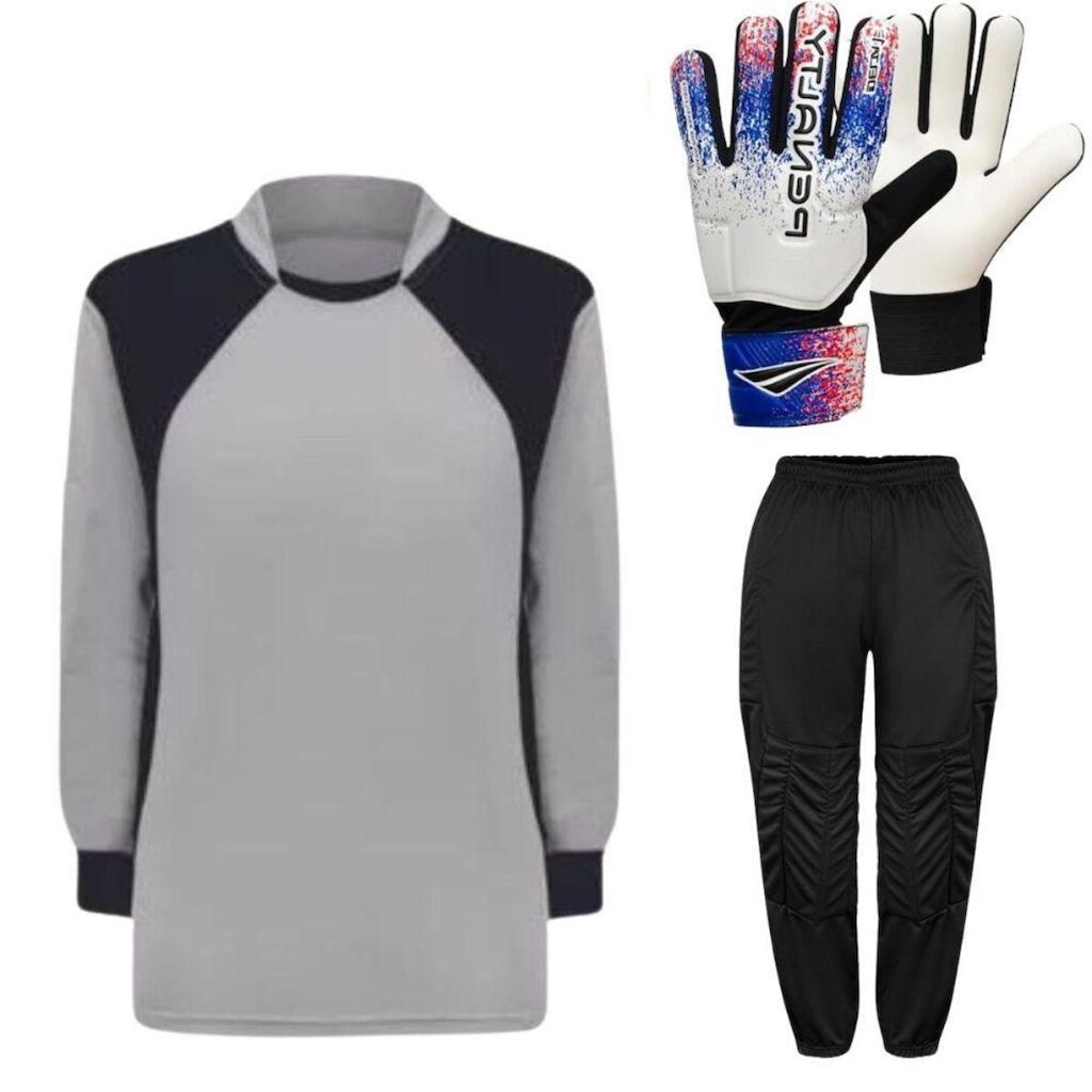 Kit de Goleiro Camisa + Calça Acolchoada + Luva