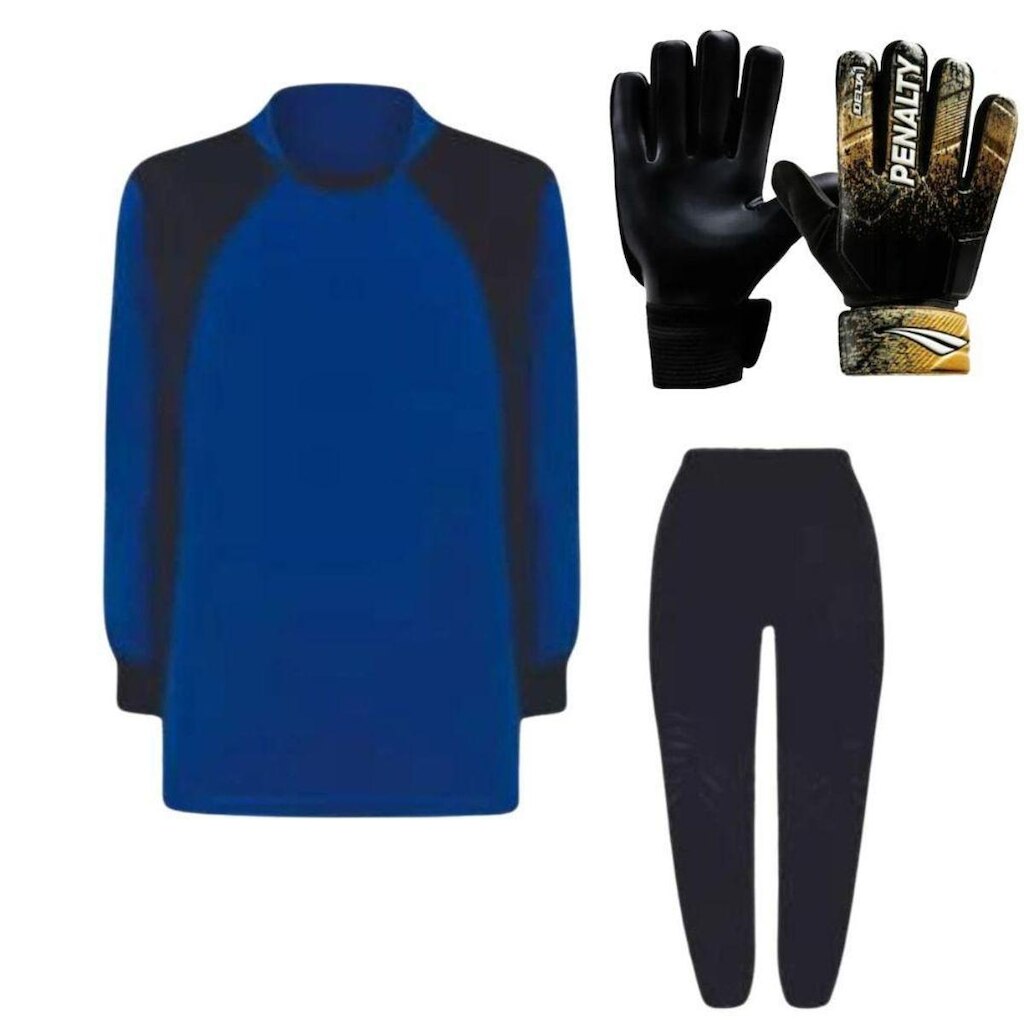 Kit de Goleiro Infantil Camisa + Calça Acolchoada + Luva Penalty