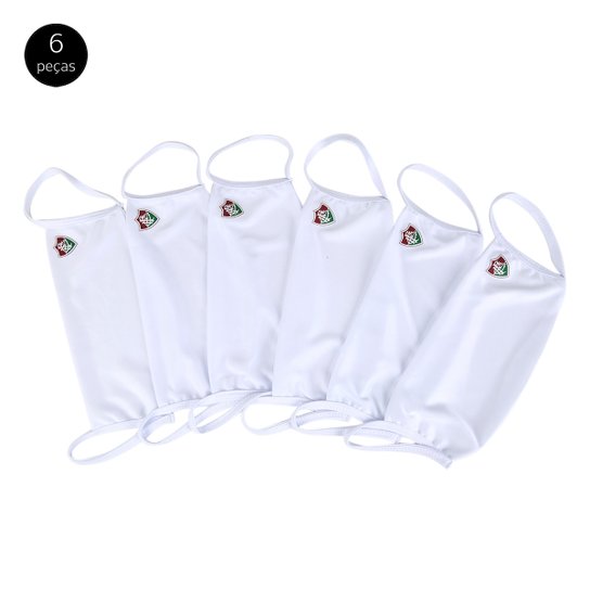 Kit de Máscaras de Proteção Juvenil Fluminense Basic Laváveis - 6 Unid - Branco Menor preço em Kit de Máscaras de Proteção Juvenil Fluminense Basic Laváveis - 6 Unid - Branco