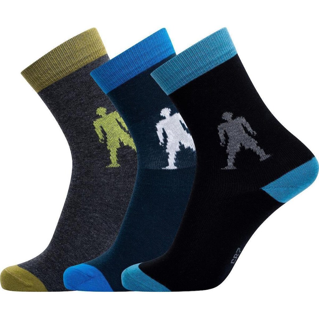Kit de Meias Infantil CR7 Cotton Stretch com 3 Pares