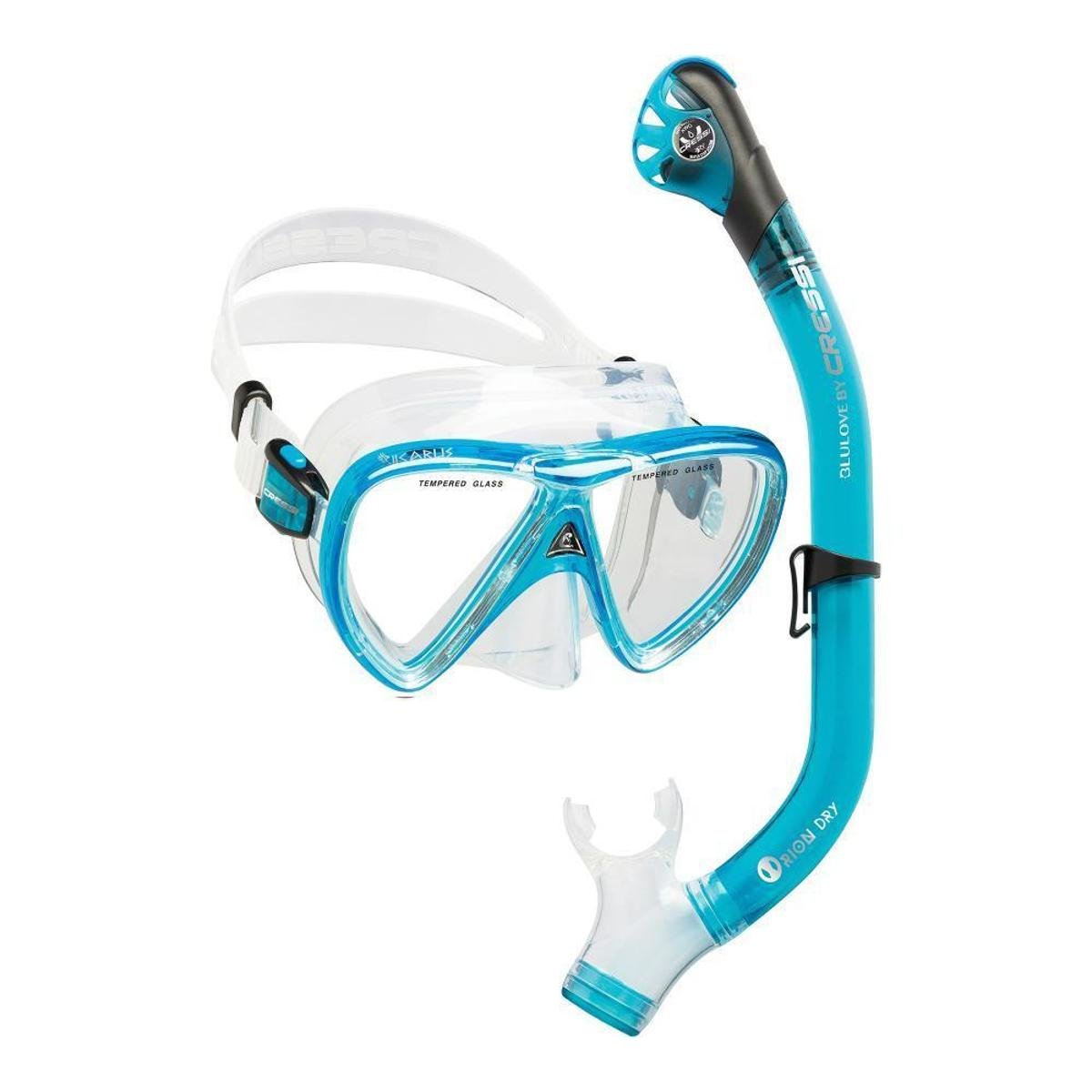 Kit de Mergulho Máscara+Respirador+Nadadeiras Cressi Pro Azul Netshoes