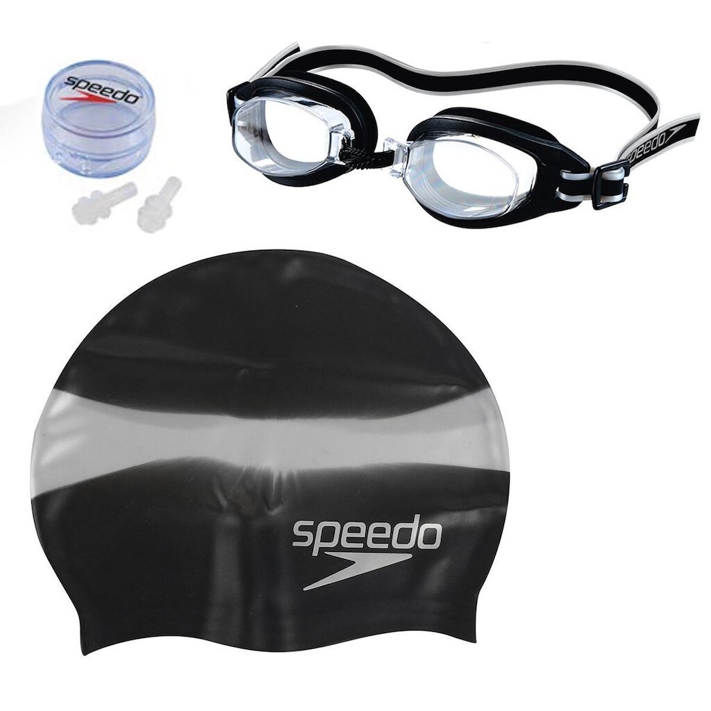 Kit De Natação Speedo Óculos + Touca + Proteção De Ouvido