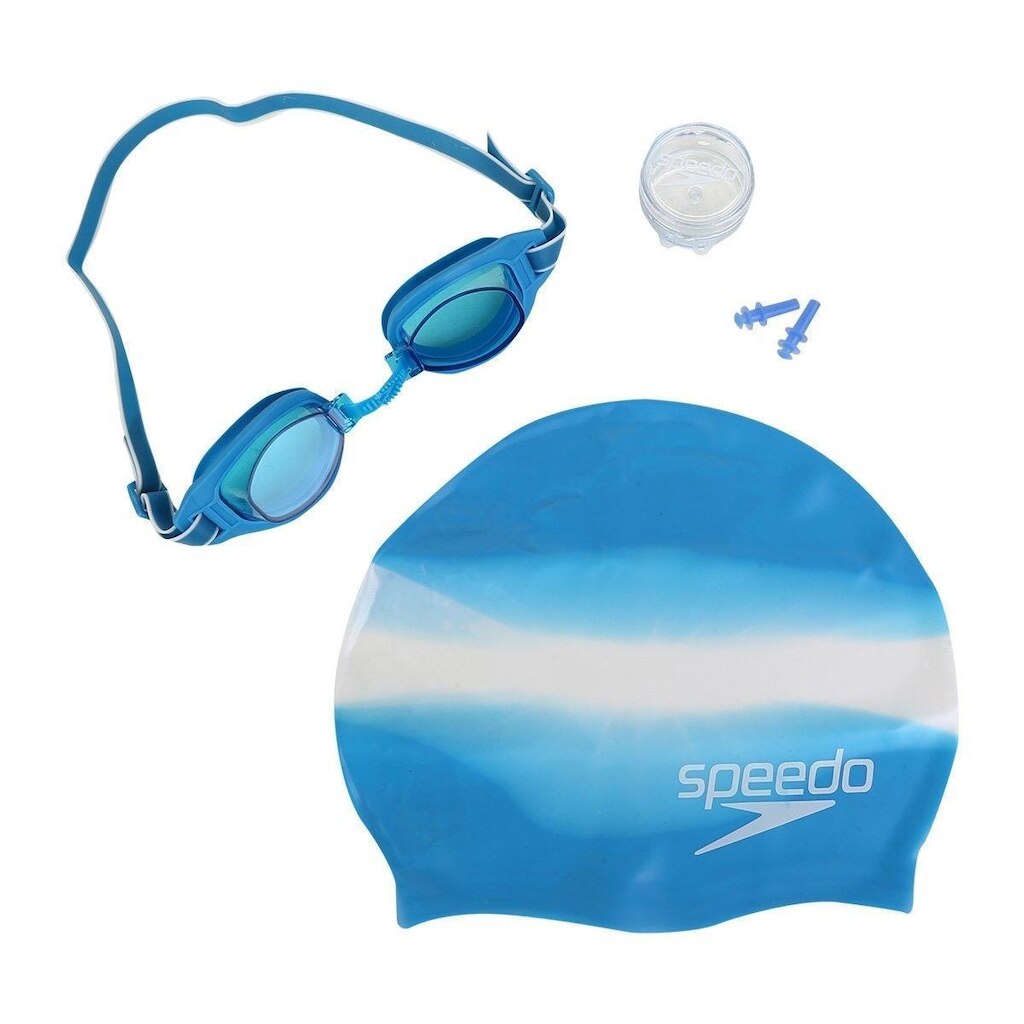 Kit De Natação Speedo Óculos + Touca + Proteção De Ouvido