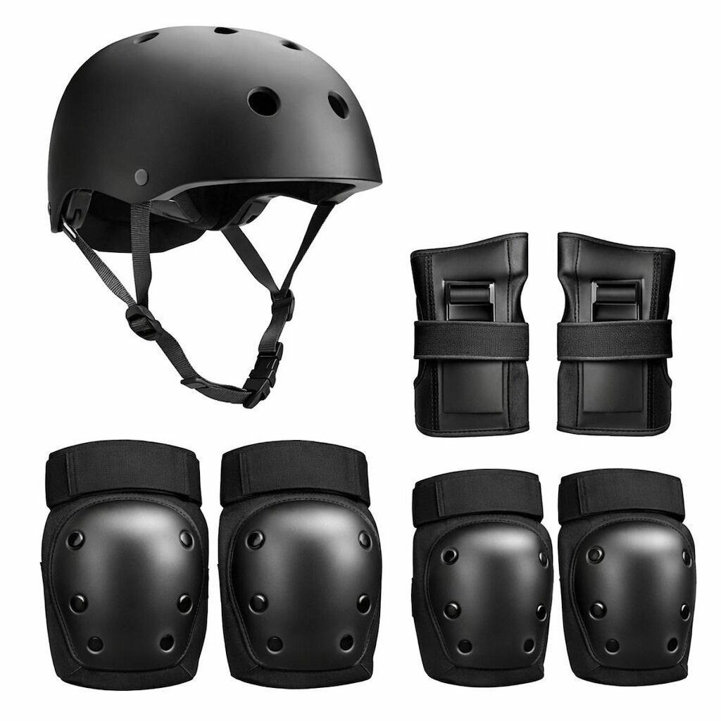 Kit De Proteção Com Capacete Skate Patins Joelheira Cotovele