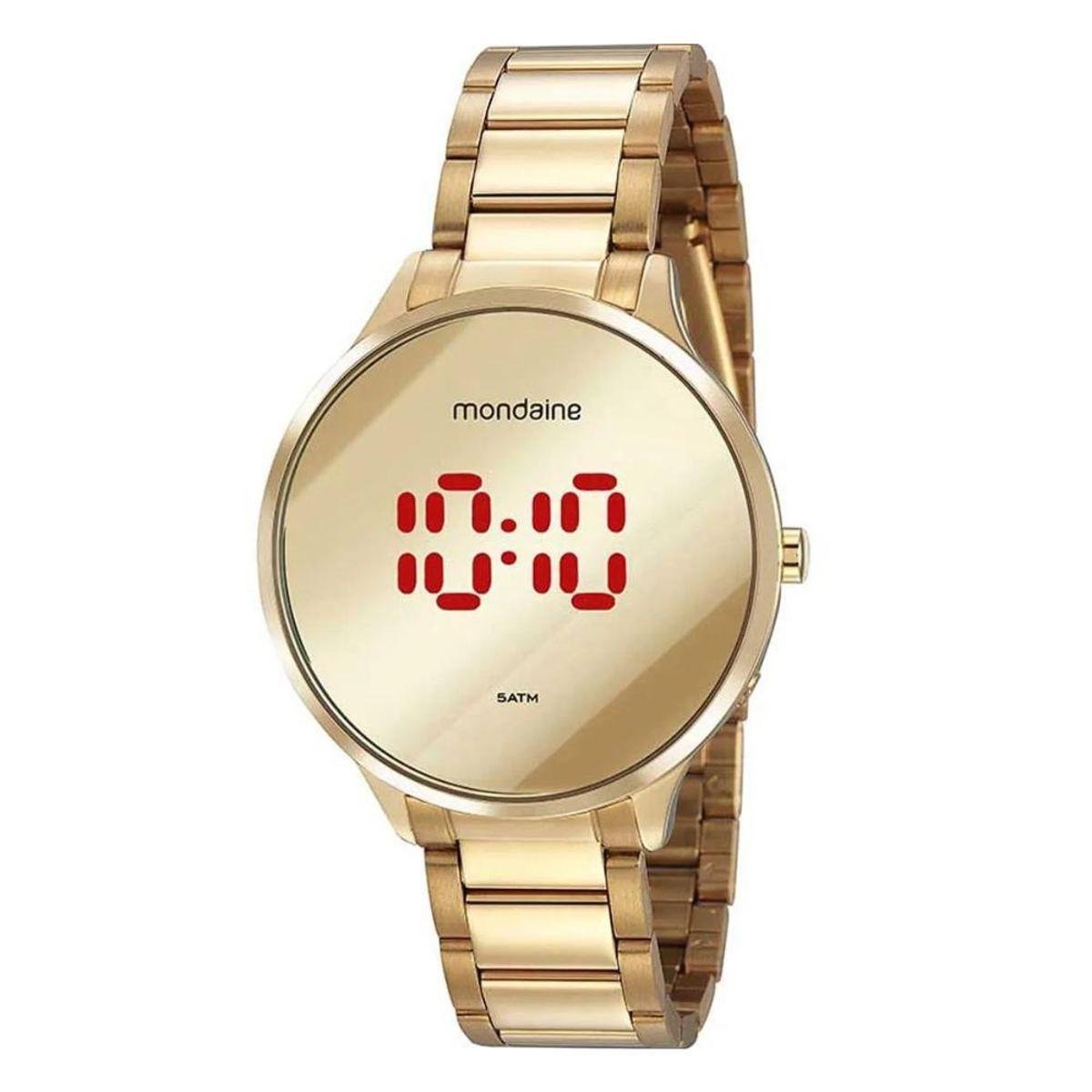 relogio feminino mondaine dourado com strass