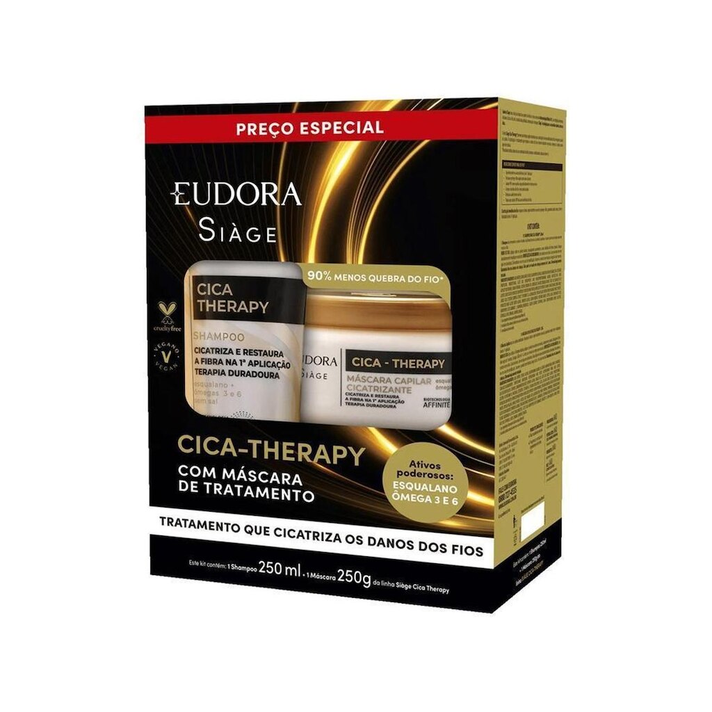 Kit de Tratamento Capilar Eudora Siàge Cica-therapy Shampoo e Máscara