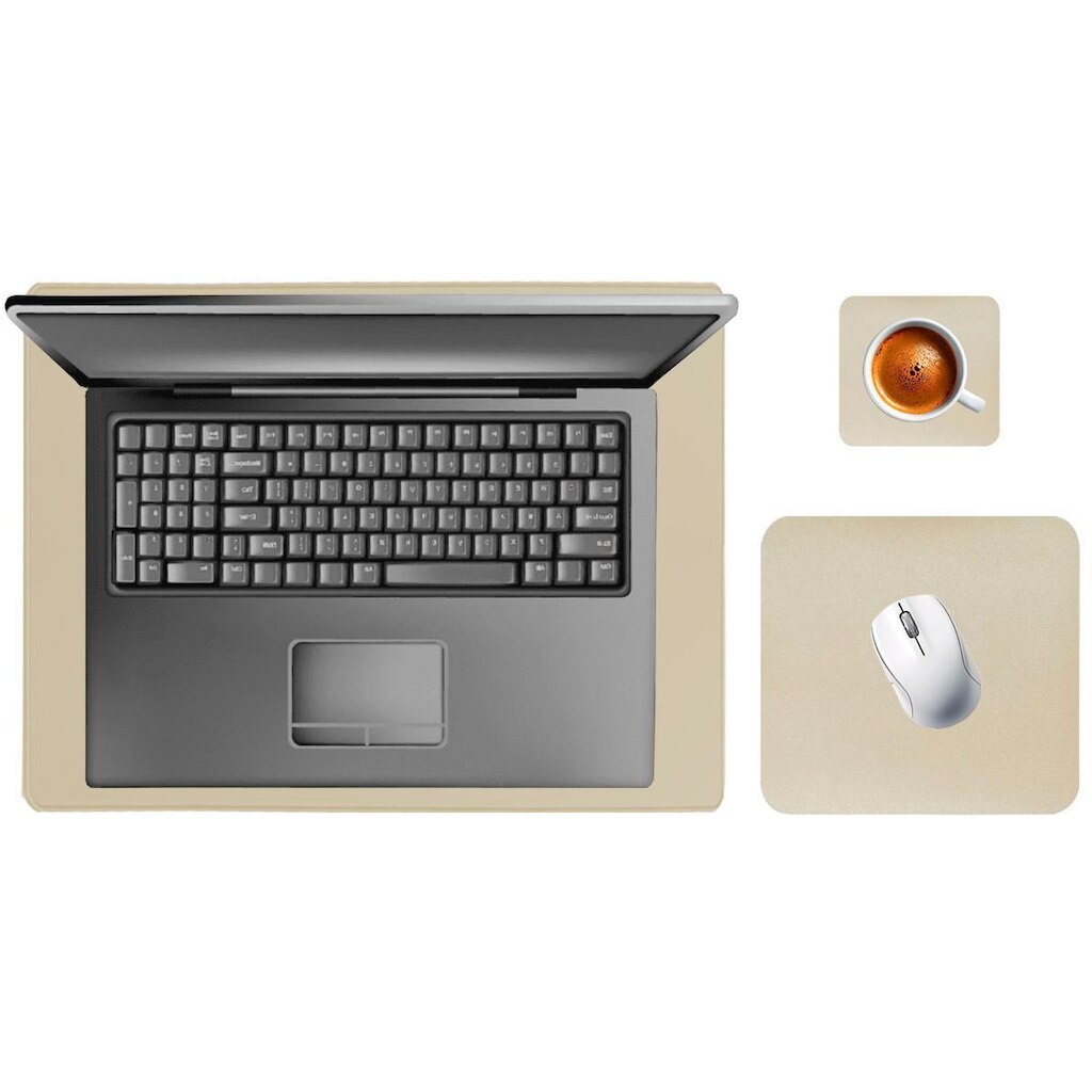 Kit Deskpad Para Mouse Tablet Notebook 43x30cm + 20x20cm + Apoio De Copos