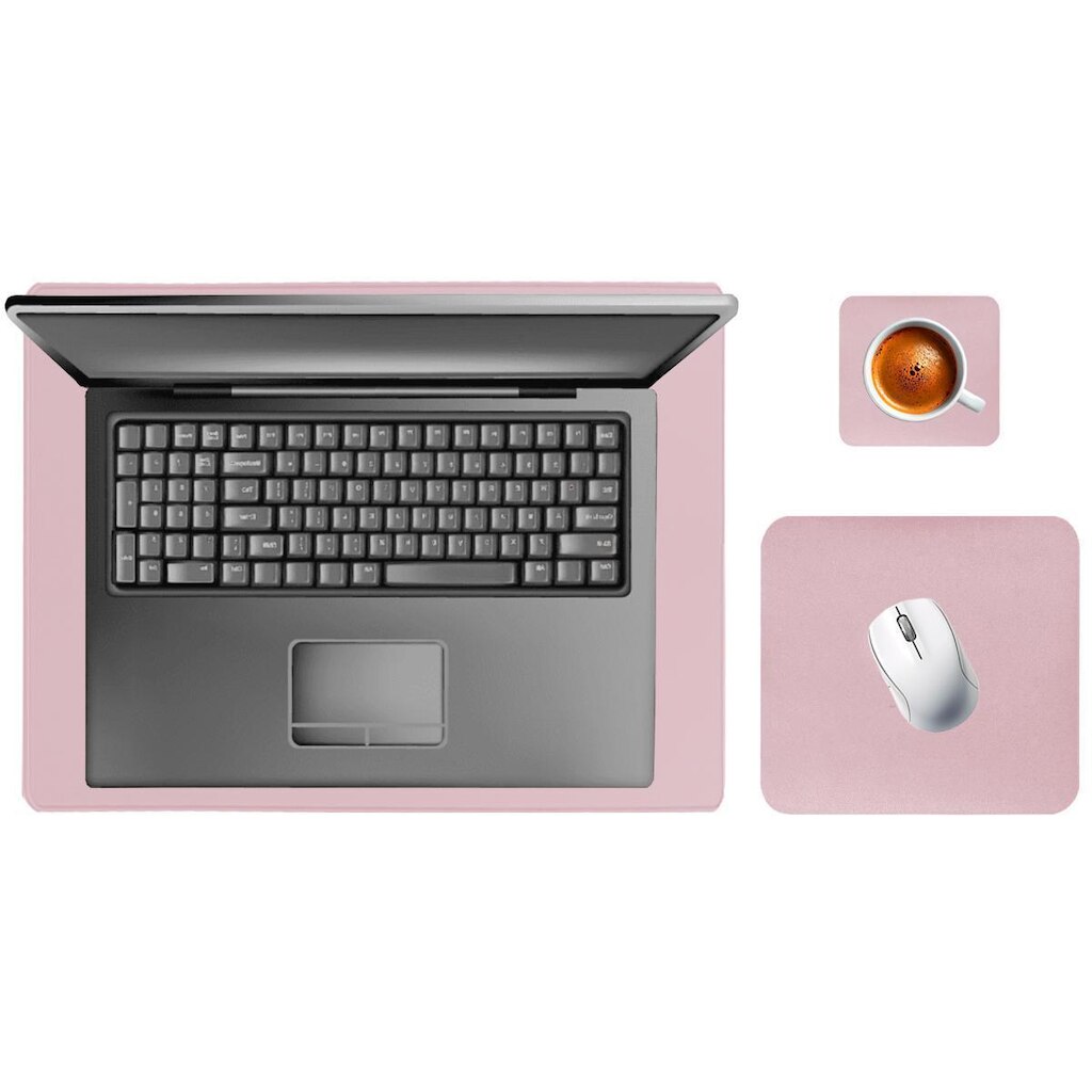 Kit Deskpad Para Mouse Tablet Notebook 43x30cm + 20x20cm + Apoio De Copos
