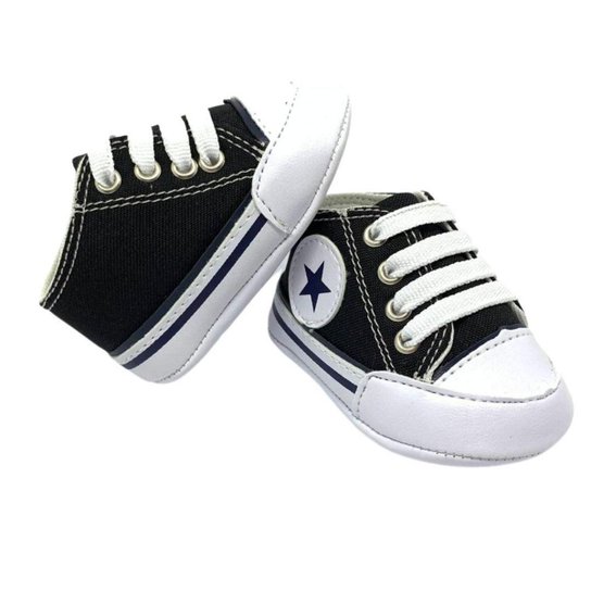 Kit Dois Sapatinho De Bebe All Star Cano Alto Preto E Um Rosa - Preto Menor preço em Kit Dois Sapatinho De Bebe All Star Cano Alto Preto E Um Rosa - Preto