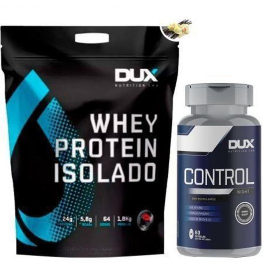Kit Dux Whey Protein Isolado 1,8Kg + Control Night Dux nut Netshoes