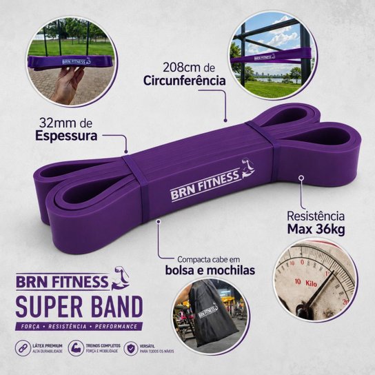 Kit Elástico Superband Pesado+Moderado Treinamento Funcional Academia Perna Gluteo Pilates