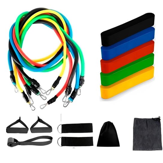 Kit Elásticos Extensor Resistente 11 Itens Mais Kit 5 Mini Bands Treino Em Casa - Colorido é ruim? Kit Elásticos Extensor Resistente 11 Itens Mais Kit 5 Mini Bands Treino Em Casa - Colorido é boa?
