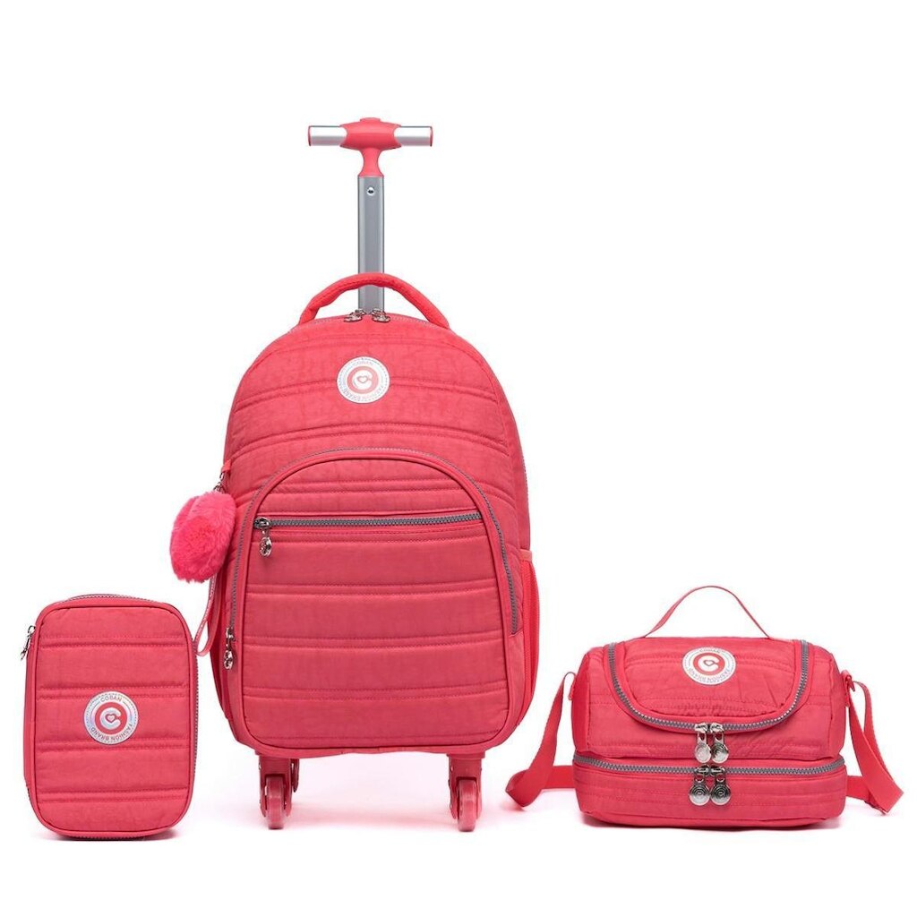 Kit Escolar Feminino Coban Mochila Lancheira e Estojo 32 Litros