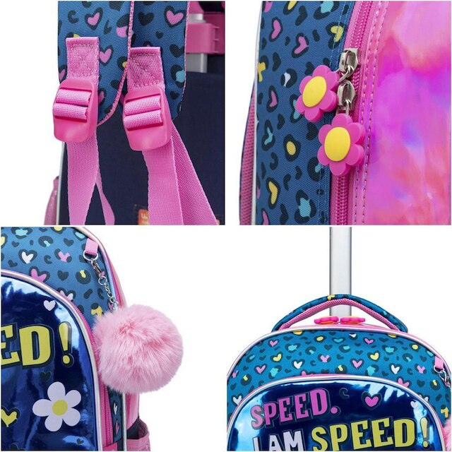 Kit Escolar Guelph Mochila De Rodinhas Lancheira Estojo Menina Infantil Espaçosa