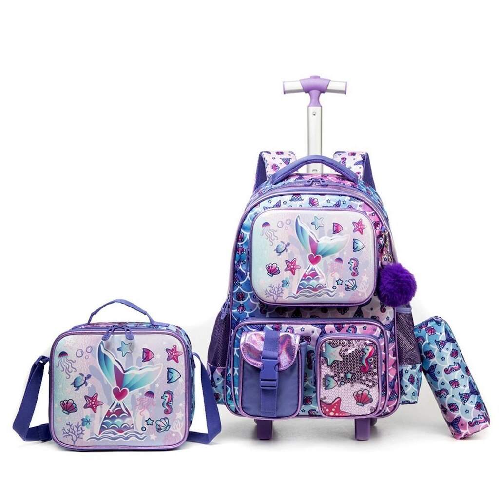 Kit Escolar Mochila De Rodinhas Lequeen Reforçado