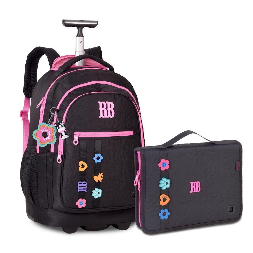 Kit Escolar Mochila Rodinhas com Lancheira e Estojo Fichário
