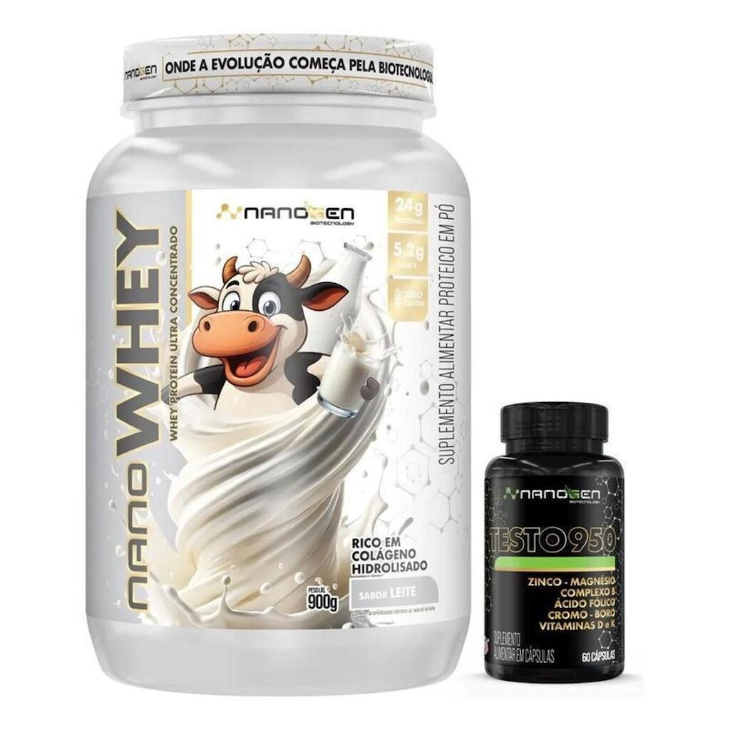 Kit Esportivo Nanogen Whey Protein + Suplemento Alimentar Cápsulas