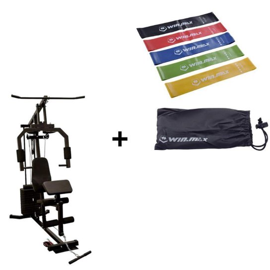 Kit Estação de Musculação 66kg + 5 Mini Band Bonafit Preto - Preto Menor preço em Kit Estação de Musculação 66kg + 5 Mini Band Bonafit Preto - Preto