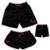 Kit Família 3 Shorts Tactel Combinando Familia Pai Mãe e Filho - Preto