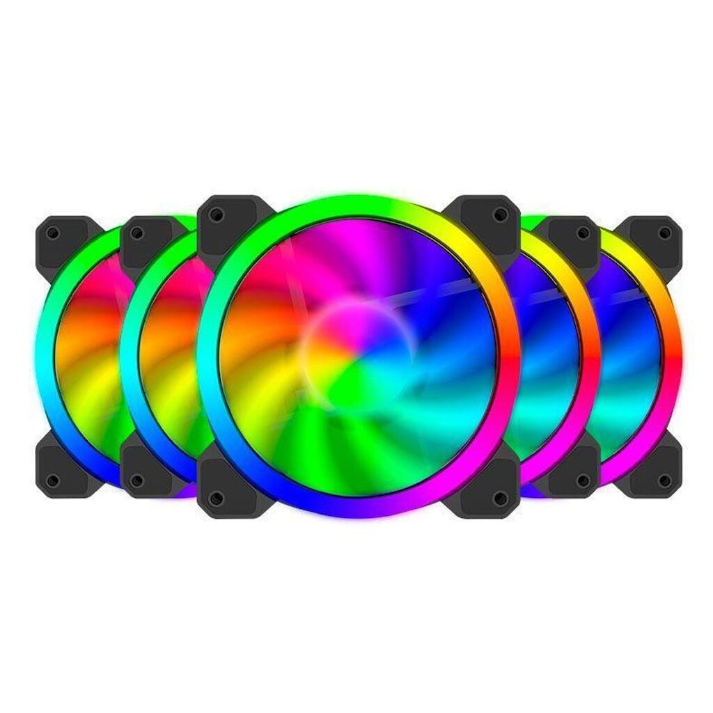 Kit Fan 5 Unidades T-Dagger 120mm, Rainbow, Black