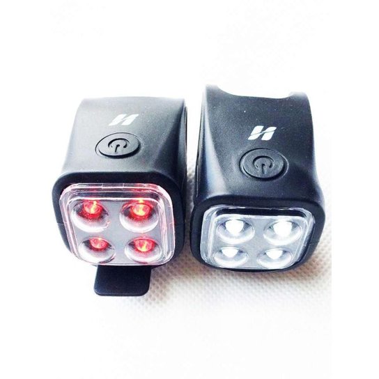 Kit Farol Dianteiro Traseiro 4 Leds Silicone High One - Preto Menor preço em Kit Farol Dianteiro Traseiro 4 Leds Silicone High One - Preto