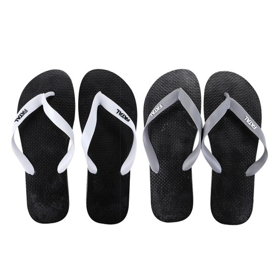 Kit Fatal Chinelo Casual Masculino - 2 Pares - Branco+Azul Menor preço em Kit Fatal Chinelo Casual Masculino - 2 Pares - Branco+Azul