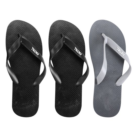 Kit Fatal Chinelo Casual Masculino - 3 Pares - Preto+Cinza Menor preço em Kit Fatal Chinelo Casual Masculino - 3 Pares - Preto+Cinza