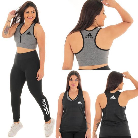 Kit Feminino Fitness com Calça Legging ,Top e Regata Dry Fit - Preto é ruim? Kit Feminino Fitness com Calça Legging ,Top e Regata Dry Fit - Preto é boa?